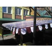 Каркасно-тентовый навес на кафе Заповедное